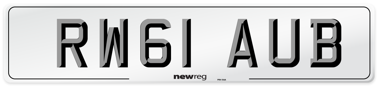 RW61 AUB Number Plate from New Reg